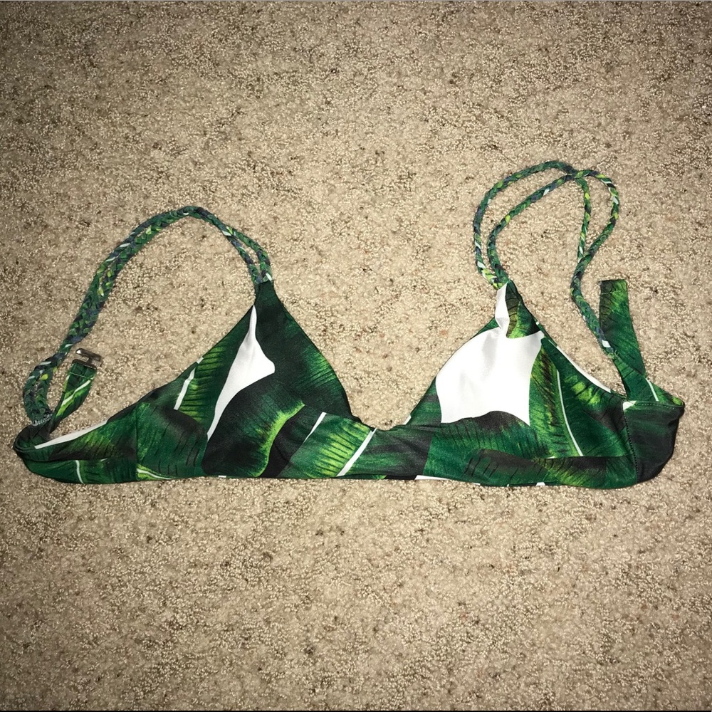 SHEIN leaf scoop neck bikini top